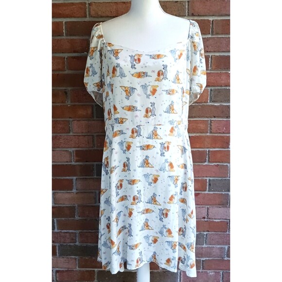 Disney Her Universe Lady & The Tramp Sweetheart Fit n Flare Dress 3X Puff Sleeve - Picture 6 of 10
